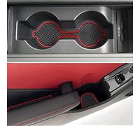 Auovo Cup Holder Insert Liners Compatible with Toyota GR86 & for Subaru BRZ Accessories 2025 2024 2023 2022 Anti Dust Custom Fit Door Pocket Liner Center Console Interior Mats 6pcs (Red Trim)