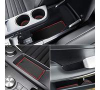 Auovo Lot de 10 Tapis Anti-poussière pour Lexus is Accessories 2020 2019 2018 2017 2016-2013 - Porte-gobelet intérieur pour Console Centrale et Poches de Porte (Bordure Rouge)