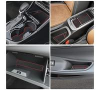 Auovo Lot de 16 doublures Anti-poussière pour Porte-gobelet Buick Encore GX 2020-2022 - Ajustement personnalisé pour Poche de Porte, Console Centrale (Bordure Rouge)