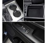 Auovo Lot de 18 Tapis de Console pour Porte-gobelet et Porte-gobelets 2014-2020 18pc-Set Noir TP-JGC67