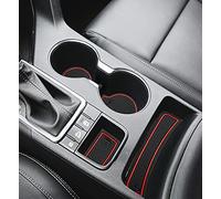 Auovo Tapis Anti-poussière 2021 pour Voiture, doublures intérieures pour Porte-gobelets, Console Centrale et portières, 15 pièces, Conduite à Gauche (liseré Rouge)