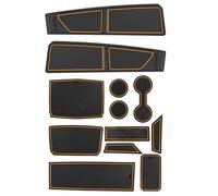 Auovo Tapis anti-poussière compatible avec Ford Bronco 2021, 2022, 2023 et 2024 pour tableau de bord, inserts porte-gobelets, doublure de porte de console centrale (transmission automatique) (bordure