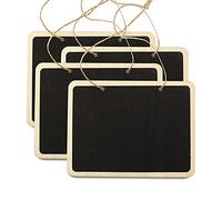 aupawdy 4 PCS Mini Petite Ardoise Craie Noir Double Face Rectangulaires Ardoise Restaurant plan de table Mariage Ardoise Blanche Effacable