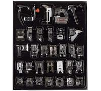 Auped Kit de 32 pieds multifonctionnels pour machine à coudre - Compatible avec toutes les marques - Accessoires professionnels en métal pour couture et broderie (guide inclus)