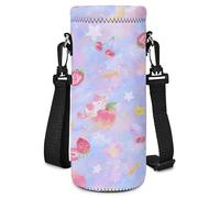 AUPET Sac de transport en bandoulière pour bouteille d'eau, étui isotherme en néoprène avec bandoulière pour la marche pour homme et femme, 500 ml (thème pastel)