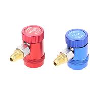 Aupoko R1234yf Coupleurs rapides, côté haut/bas R1234yf Adaptateurs de connecteur manuels avec port mâle de 6,35 mm, remplacement pour manomètre de collecteur de réfrigérants A/C