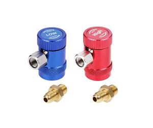 Aupoko R1234yf Coupleurs rapides, côté haut/bas R1234yf Adaptateurs de connecteur manuels avec port mâle de 6,35 mm, remplacement pour manomètre de collecteur de réfrigérants A/C