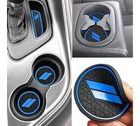 Auprite Lot de 11 Tapis Anti-poussière pour Challenger à partir de 2015, doublures de Porte-gobelet, Tapis de Console Centrale pour Dodge Challenger 2015-2022 (Bleu)