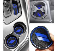 Auprite Lot de 11 Tapis Anti-poussière pour Dodge Challenger 2015 à 2023 - Tapis de Porte sur Mesure pour Porte-gobelet, Console Centrale pour Challenger 2022 (Bleu foncé)