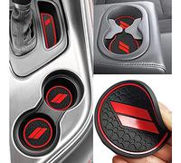 Auprite Tapis Anti-poussière pour Dodge Challenger 2015 2016 2017 2018 2019 2020 2021 2022 2023 - Ajustement personnalisé pour Porte-gobelet, Poche de Porte et Console Centrale (Rouge, 11 pièces/kit)