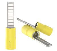 AUPROTEC 10x Cosses Plates isolées Jaune 4 mm² - 6 mm² | 4,5 x 18 mm Goupille Cosse