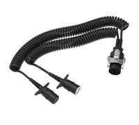 AUPROTEC Câble en spirale pour remorque 24V 4m - Connecteur 15-BROCHES / 7-BROCHES N+S Type - Connecteur surmoulé - Câble adaptateur pour camion, voiture, véhicule utilitaire, remorque, semi-remorque