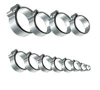 AUPROTEC Collier à 1 oreille avec bague en acier inoxydable DIN 3017 choix: 12,8-14,8 mm, 2 pièces