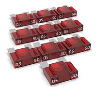 AUPROTEC Fusible à lame Maxi 20-80A, fusible enfichable d'automobile, choix : 50A ampères, rouge, 10 pièces