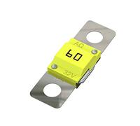 AUPROTEC Fusible Midi à courant élévé/verrouillage à vis 40-100A, choix : 60A ampères, jaune, 20 pièces