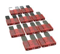 AUPROTEC Fusibles à lames Mini 2A - 30A fusible enfichable d'automobile choix: 10A ampère rouge, 10 pièces