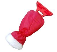 AUPROTEC Grattoir à Glace avec Gant raclette Pare Brise, Doublure chauffante, Bande élastique enserré, Couleur: Rouge