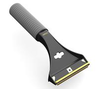 AUPROTEC Grattoir à Glace avec racloir Convexe en Laiton Poignée antidérapante Super-Soft et Raclette de Caoutchouc AX 1 Noir-Jaune