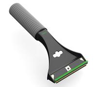 AUPROTEC Grattoir à Glace avec racloir Convexe en Laiton Poignée antidérapante Super-Soft et Raclette de Caoutchouc AX 1 Noir-Vert