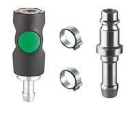 AUPROTEC Kit d’Accouplement à air comprimé avec Raccord Rapide de Sécurité Prevost 10mm Embout et Colliers