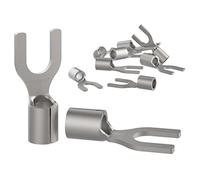 AUPROTEC Lot de 10 cosses à fourche 4-6 mm² - Diamètre du trou M6 non isolés - Connecteurs de câble SNB en cuivre étamé