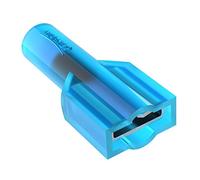 AUPROTEC Lot de 100 connecteurs plats entièrement isolés - 1,5 à 2,5 mm² - Bleu - Connecteurs femelles FDFNY - Connecteur de câble en nylon isolé en cuivre étamé