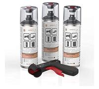 AUPROTEC Lot de 3 bombes d'apprêt Auprofill 1K Filler pour peinture de voiture Gris 3 x 400 ml + 1 poignée pistolet d'origine
