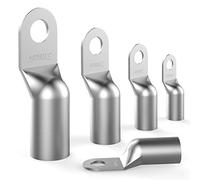 AUPROTEC Lot de 6 cosses de câble tubulaires de 4 mm² - Diamètre du trou M6 - Raccords de câble SC non isolés en cuivre étamé