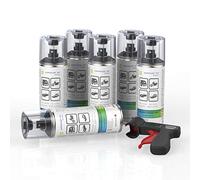 AUPROTEC Lot de 6 sprays de peinture AUPROPAINT MAT noir mat pour voiture - 6 x 400 ml + 1 poignée pistolet d'origine