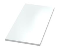 AUPROTEC Plateau de table 25 mm blanc cristal 70 x 50 cm I Panneau de particules avec bord ABS de 2 mm et revêtement en polyuréthane I Revêtement en résine mélamine I Robuste et imperméable