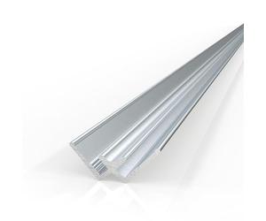 AUPROTEC Profilé d'angle intérieur en aluminium argenté anodisé 200 cm - Connecteur d'angle en aluminium - Profilé de connexion pour paroi arrière de douche de 3 mm - Revêtement mural - Baguettes