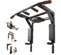AURA Barre de Traction Fixation murale Dip Station, Fitness Fixation Murale Support, pour TRX, Sac de Boxe, élingues multico NOEUDS