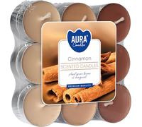 Aura Bispol Lot de 18 bougies chauffe-plat parfumées Cannelle