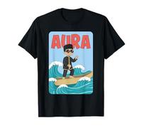Aura Cartoon Boy on Waves avec Lunettes de Soleil et Bateau T-Shirt