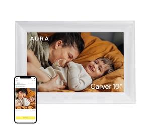 Aura Carver Cadre Photo numérique Intelligent 10,1 Pouces WiFi Cloud Cadre Photo numérique, Stockage illimité Gratuit, Envoyez des Photos de n'importe où - Sea Salt
