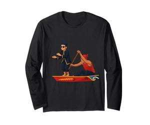 Aura Farming Boy Dancing on Boat Meme Trendy Indonesia Kid Manche Longue