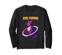 Aura Farming Dragon Pourpre | Gamer Anime Fantaisie Créature Manche Longue
