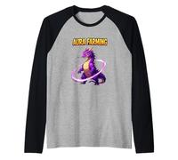 Aura Farming Dragon Pourpre | Gamer Anime Fantaisie Créature Manche Raglan