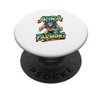 Aura Farming Lion | Conception d'énergie de l'argot PopSockets PopGrip Adhésif