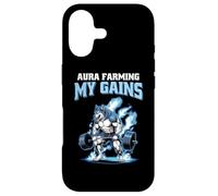 Aura Farming My Gains Wolf Gym Fitness Bodybuilding Fan Coque pour iPhone 17