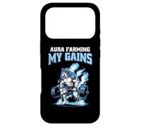 Aura Farming My Gains Wolf Gym Fitness Bodybuilding Fan Coque pour iPhone 17 Pro