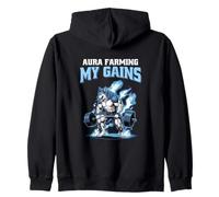 Aura Farming My Gains Wolf Gym Fitness Bodybuilding Fan Sweat à Capuche