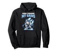 Aura Farming My Gains Wolf Gym Fitness Bodybuilding Fan Sweat à Capuche