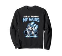 Aura Farming My Gains Wolf Gym Fitness Bodybuilding Fan Sweatshirt