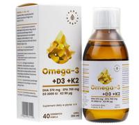 Omega-3 omega 3 370 DHA + D3 D-3 2000IU + K2 K-2MK7 90µg 200 ml AURA HERBALS