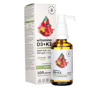 Aura Herbals Vitamine D3 2000 IU + K2 gouttes végétaliennes, 50 ml
