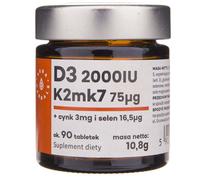 Aura Herbals Vitamine D3 2000IU + K2mk7 + Zinc + Sélénium, 90 comprimés