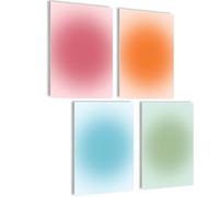 Aura Lot de 4 posters A4 (21 x 30 cm) - Body Mind Soul Heart - Style esthétique - Décoration de chambre prévue - Y2K - Esthétique - Yoga - Loi de l'attraction - Couleurs Aura - Lot de 4 posters A4 (21