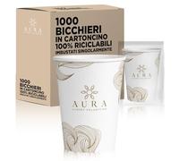 AURA LUXURY COLLECTION Gobelets en carton emballés individuellement jetables blancs recyclables pour hôtel et b & b 210 ml (1000)