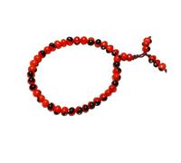 AURA MART Bracelet rouge naturel Chirmi/Gunja Ratti (40 perles avec 6 mini perles) Graines de Chirmi Gunja pour Lakshmi Upasana, Diwali Pooja Richesse, Fang-Sue, Vastu, Poojan Samagri